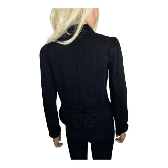 Lauren Jeans Fitted Denim Blazer M Ralph Lauren Black Victorian Jacket VTG - Picture 11 of 15